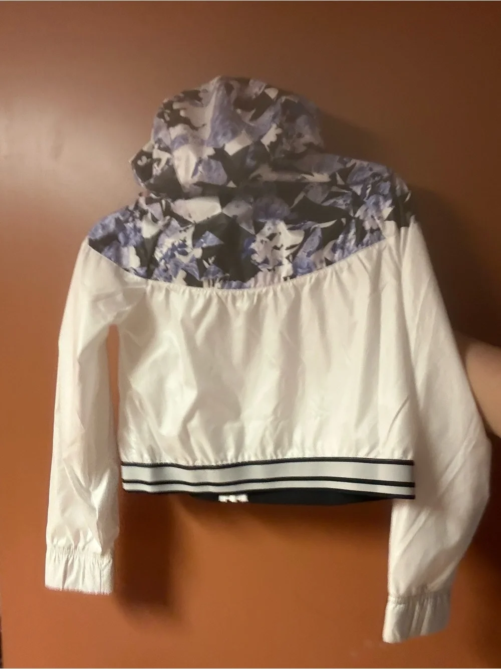 Nike kids Bomber Jacket with Blue Floral Hood